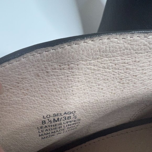 Louise et‎ Cie Black Gold Trim Leather Peep Toe Booties 8.5 - Picture 9 of 13